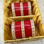Red Simple Chuda Bangles- Dotted Chura- Punjabi Chooda